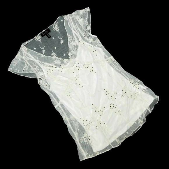 Jessica Simpson Tops - JESSICA SIMPSON ANNIVERSAY 2 PC BEADED MESH TOP